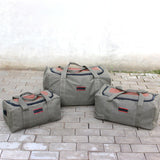Maxbell Maxbell Canvas Duffle Bag Zipped House Moving Luggage Bag for Laundry Travel Bedding 62cmx30cmx28cm