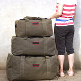 Maxbell Maxbell Canvas Duffle Bag Zipped House Moving Luggage Bag for Laundry Travel Bedding 62cmx30cmx28cm