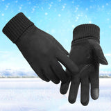 Maxbell Maxbell Anti Slip Winter Warm Gloves Mittens Touch Screen Waterproof Soft Mens Black