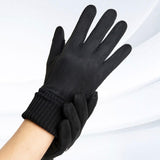 Maxbell Maxbell Anti Slip Winter Warm Gloves Mittens Touch Screen Waterproof Soft Mens Black