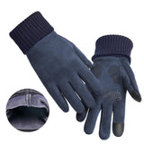 Maxbell Maxbell Anti Slip Winter Warm Gloves Mittens Touch Screen Waterproof Soft Mens Blue
