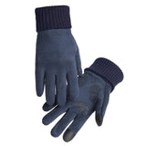 Maxbell Maxbell Anti Slip Winter Warm Gloves Mittens Touch Screen Waterproof Soft Mens Blue