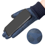 Maxbell Maxbell Anti Slip Winter Warm Gloves Mittens Touch Screen Waterproof Soft Mens Blue
