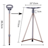 Maxbell Maxbell Multifunctional Trekking Poles Portable Folding Cane Anti Skid for Travel Aureate