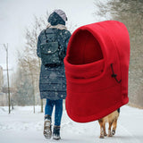 Maxbell Maxbell Balaclava Adjustable Scarf Winter Hat Windproof Neck Warmer Comfortable Red