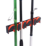 Maxbell Fishing Rod Holder Vertical 6 Rods Rod Stand for Garage Storage Wall Mounted Orange