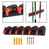 Maxbell Fishing Rod Holder Vertical 6 Rods Rod Stand for Garage Storage Wall Mounted Orange