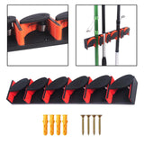 Maxbell Fishing Rod Holder Vertical 6 Rods Rod Stand for Garage Storage Wall Mounted Red