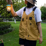 Maxbell Camping Vest Shoulder Bag Breathable Lightweight for Hunting Travel Adult Yellow
