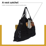 Maxbell Camping Vest Shoulder Bag Breathable Lightweight for Hunting Travel Adult Black