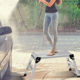 Maxbell Folding Work Platform Car Wash Table Step Stool for Repairing Truck Closets