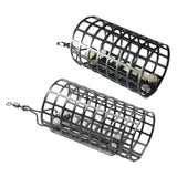 Maxbell Metal Feeder Cage with Swivel Feeder Holder Round for Carp Fishing Accessory 2.8cmx4.4cm