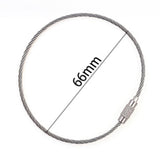 Maxbell 10Pcs Wire Keychain Cable Hanging Jewelry Luggage Tag Keyring Loop Holder 6.6cm