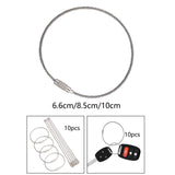 Maxbell 10Pcs Wire Keychain Cable Hanging Jewelry Luggage Tag Keyring Loop Holder 6.6cm