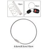 Maxbell 10Pcs Wire Keychain Cable Hanging Jewelry Luggage Tag Keyring Loop Holder 6.6cm