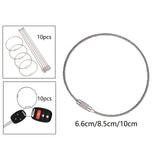 Maxbell 10Pcs Wire Keychain Cable Hanging Jewelry Luggage Tag Keyring Loop Holder 6.6cm