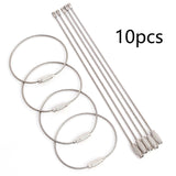 Maxbell 10Pcs Wire Keychain Cable Hanging Jewelry Luggage Tag Keyring Loop Holder 6.6cm