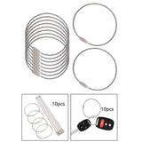 Maxbell 10Pcs Wire Keychain Cable Hanging Jewelry Luggage Tag Keyring Loop Holder 6.6cm