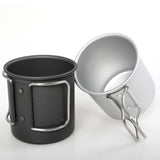 Maxbell Coffee Mug Camping Mug Foldable Handle 0.3L Lightweight for Touring Trips Silver