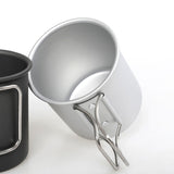 Maxbell Coffee Mug Camping Mug Foldable Handle 0.3L Lightweight for Touring Trips Silver