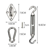 Maxbell Sun Shade Sail Hardware Kit Fixing Accessories Sun Canopy Backpacking Pool