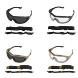 Maxbell Outdoor Goggles Glasses Adjustable Straps Unisex Eye Protection for Camping Black