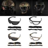 Maxbell Outdoor Goggles Glasses Adjustable Straps Unisex Eye Protection for Camping Black