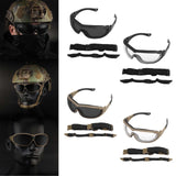 Maxbell Outdoor Goggles Glasses Adjustable Straps Unisex Eye Protection for Camping Black