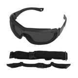 Maxbell Outdoor Goggles Glasses Adjustable Straps Unisex Eye Protection for Camping Black