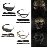 Maxbell Outdoor Goggles Glasses Adjustable Straps Unisex Eye Protection for Camping Black