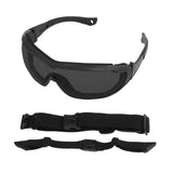 Maxbell Outdoor Goggles Glasses Adjustable Straps Unisex Eye Protection for Camping Black