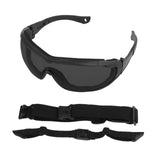 Maxbell Outdoor Goggles Glasses Adjustable Straps Unisex Eye Protection for Camping Black