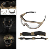Maxbell Outdoor Goggles Glasses Adjustable Straps Unisex Eye Protection for Camping Brown Clear