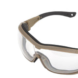 Maxbell Outdoor Goggles Glasses Adjustable Straps Unisex Eye Protection for Camping Brown Clear