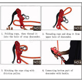 Maxbell Outdoor Rock Climbing Descender Self Braking Rappelling Gear for Downhill Red
