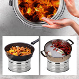 Maxbell Outdoor Fire Pit Stove Deck Yard Patio BBQ Grill Fire Bowl Wood Burning with Tongs