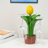 Maxbell Minimalist Tabletop Goblets Glass Holder Hanger for Kitchen Tabletop Wedding yellow