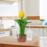 Maxbell Minimalist Tabletop Goblets Glass Holder Hanger for Kitchen Tabletop Wedding yellow