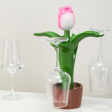 Maxbell Minimalist Tabletop Goblets Glass Holder Hanger for Kitchen Tabletop Wedding pink