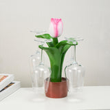 Maxbell Minimalist Tabletop Goblets Glass Holder Hanger for Kitchen Tabletop Wedding pink