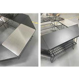 Maxbell Camping Table Board Splicing Sturdy Durable for Fishing Picnic Barbecue Argent
