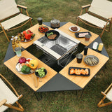 Maxbell Camping Table Board Outdoor Portable Durable for Party Backyard Argent
