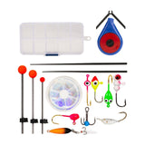 Maxbell Winter Fishing Set Ice Fishing Jigs Kit Angling Ice Fishing Rod Top Tip
