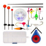 Maxbell Winter Fishing Set Ice Fishing Jigs Kit Angling Ice Fishing Rod Top Tip
