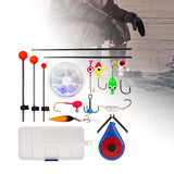 Maxbell Winter Fishing Set Ice Fishing Jigs Kit Angling Ice Fishing Rod Top Tip
