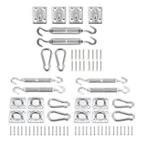 Maxbell Shade Sail Hardware Kit Canopy Fixing Accessory Turnbuckle Pad Eyes for Lawn 8MM