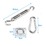 Maxbell Shade Sail Hardware Kit Canopy Fixing Accessory Turnbuckle Pad Eyes for Lawn 8MM