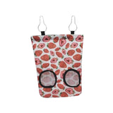 Maxbell Rabbit Feeder Hanging Hay Bags Feeder Bag Hanging Pouch for Backyard Outside S strawberry