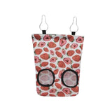 Maxbell Rabbit Feeder Hanging Hay Bags Feeder Bag Hanging Pouch for Backyard Outside S strawberry