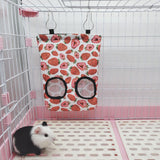 Maxbell Rabbit Feeder Hanging Hay Bags Feeder Bag Hanging Pouch for Backyard Outside S strawberry